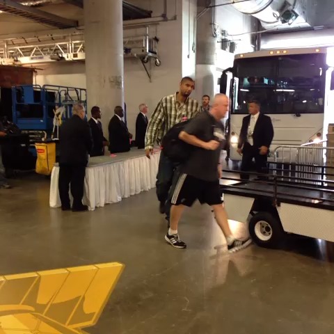 Tim Duncan & @DGreen_14 have arrived for Game 6 of the 2013 #NBAFinals. #NBAstyle